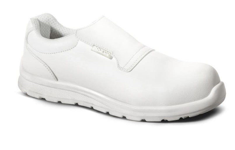 Mocassino SPARCO HOMY antinfortunistico bianco con puntale vetroresina amagnetico, isolante, resistente a 200J. 
ESD S2 SR FO - EN ISO
Metal Free
