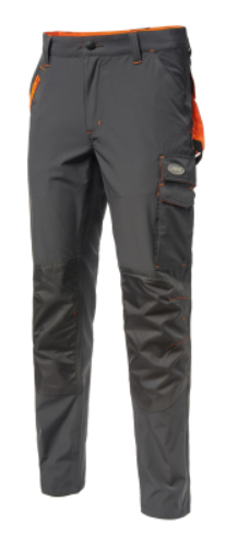 Pantalone da uomo LOGICA PAPETE4 Super Stretch,traspirante, elastico,tasche frontali con zip, grigio arancio