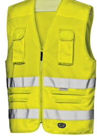 Thumbnail for New Gilet SIR TRAFFIC alta visibilità con tasche e bordatura nera