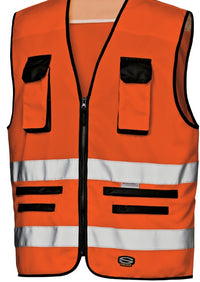 Thumbnail for New Gilet SIR TRAFFIC alta visibilità con tasche e bordatura nera