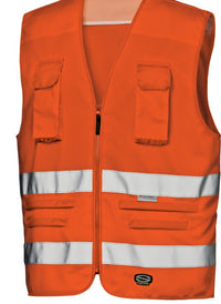 Thumbnail for New Gilet SIR TRAFFIC alta visibilità con tasche e bordatura nera