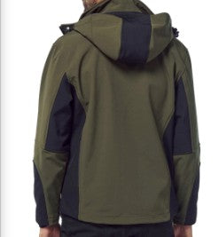 Giacca LOGICA URAGAN7 in Softshell 320 gr waterproof 6000 mm/h2o con cappuccio staccabile Verde