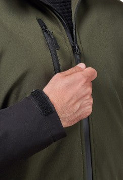 Giacca LOGICA URAGAN7 in Softshell 320 gr waterproof 6000 mm/h2o con cappuccio staccabile Verde