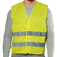 Thumbnail for Gilet Poly alta visibilità LOGICA con bande rifrangebti con chiusra a velcro 
senza porta badge con bustina trasparente