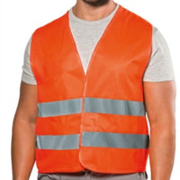 Thumbnail for Gilet Poly alta visibilità LOGICA con bande rifrangebti con chiusra a velcro 
senza porta badge con bustina trasparente