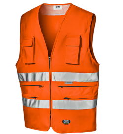 Gilet Sir Safety TRAFFIC alta visibilità con tasche arancio