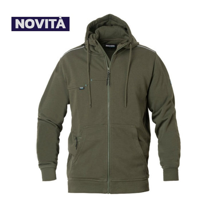 Felpa ROSSINI RAINOLD LIGHT  con cappuccio 
80% cotone 20% poliestere
Peso 280 g/m²
con garzatura interna